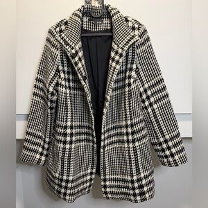 Katherine Barclay Black and White Pea Coat Wool Blend
